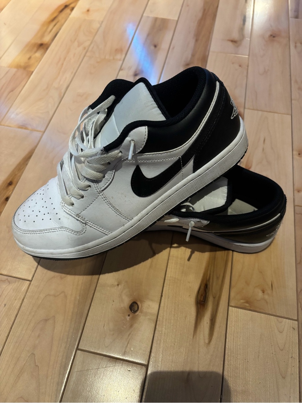 Nike Air Jordans White and Black Low-Top Sneakers